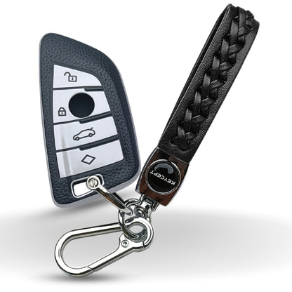 BMW TPU (Artificial) Leather Key Cover with Keychain. (Type 5)