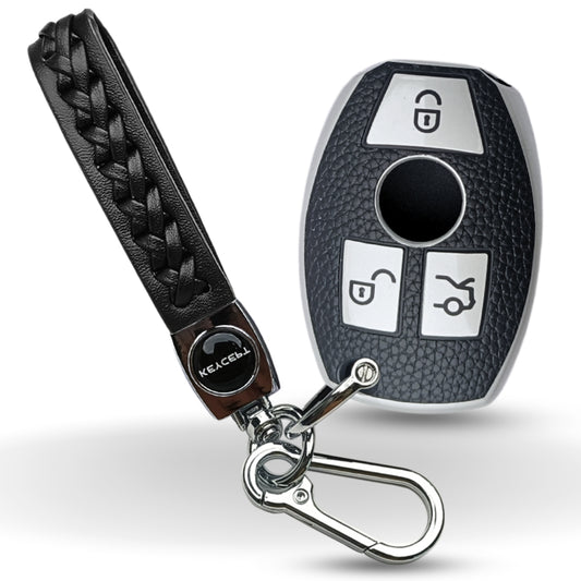 Mercedes Benz TPU (Artificial) Leather Key Cover with Keychain. (Type 5)