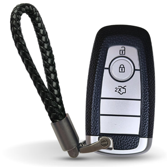 Ford TPU (Artificial) Leather Key Cover with Keychain. (Type 6)