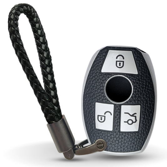 Mercedes Benz TPU (Artificial) Leather Key Cover with Keychain. (Type 6)