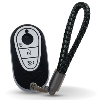 Mercedes Benz TPU (Artificial) Leather Key Cover with Keychain. (Type 6)