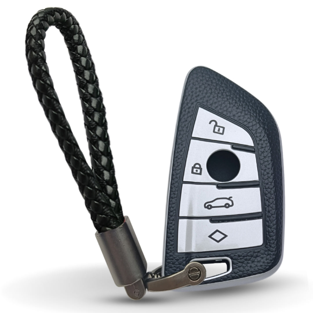 BMW TPU (Artificial) Leather Key Cover with Keychain. (Type 6)