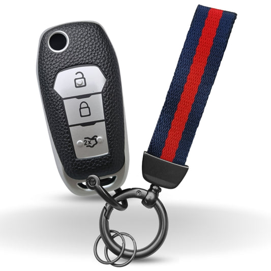 Ford TPU (Artificial) Leather Key Cover with Keychain. (Type 7)