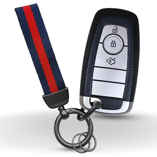 Ford TPU (Artificial) Leather Key Cover with Keychain. (Type 7)