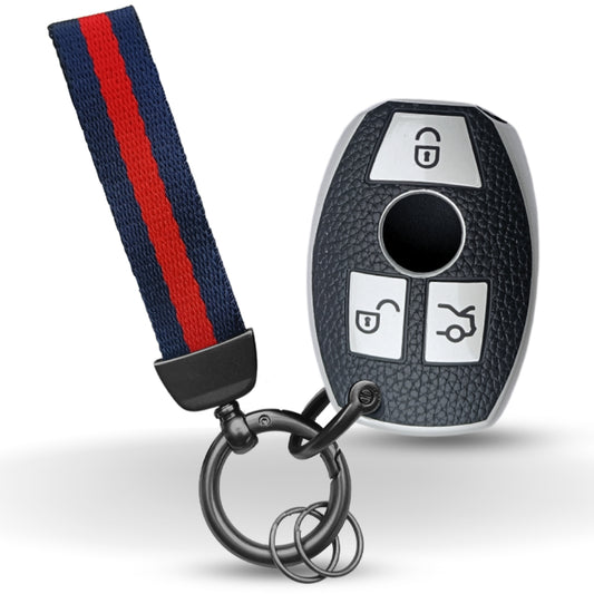 Mercedes Benz TPU (Artificial) Leather Key Cover with Keychain. (Type 7)