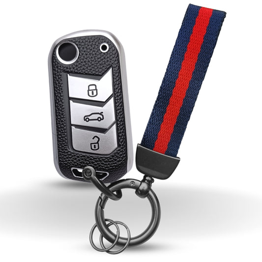 Mahindra TPU (Artificial) Leather Key Cover with Keychain. (Type 7)