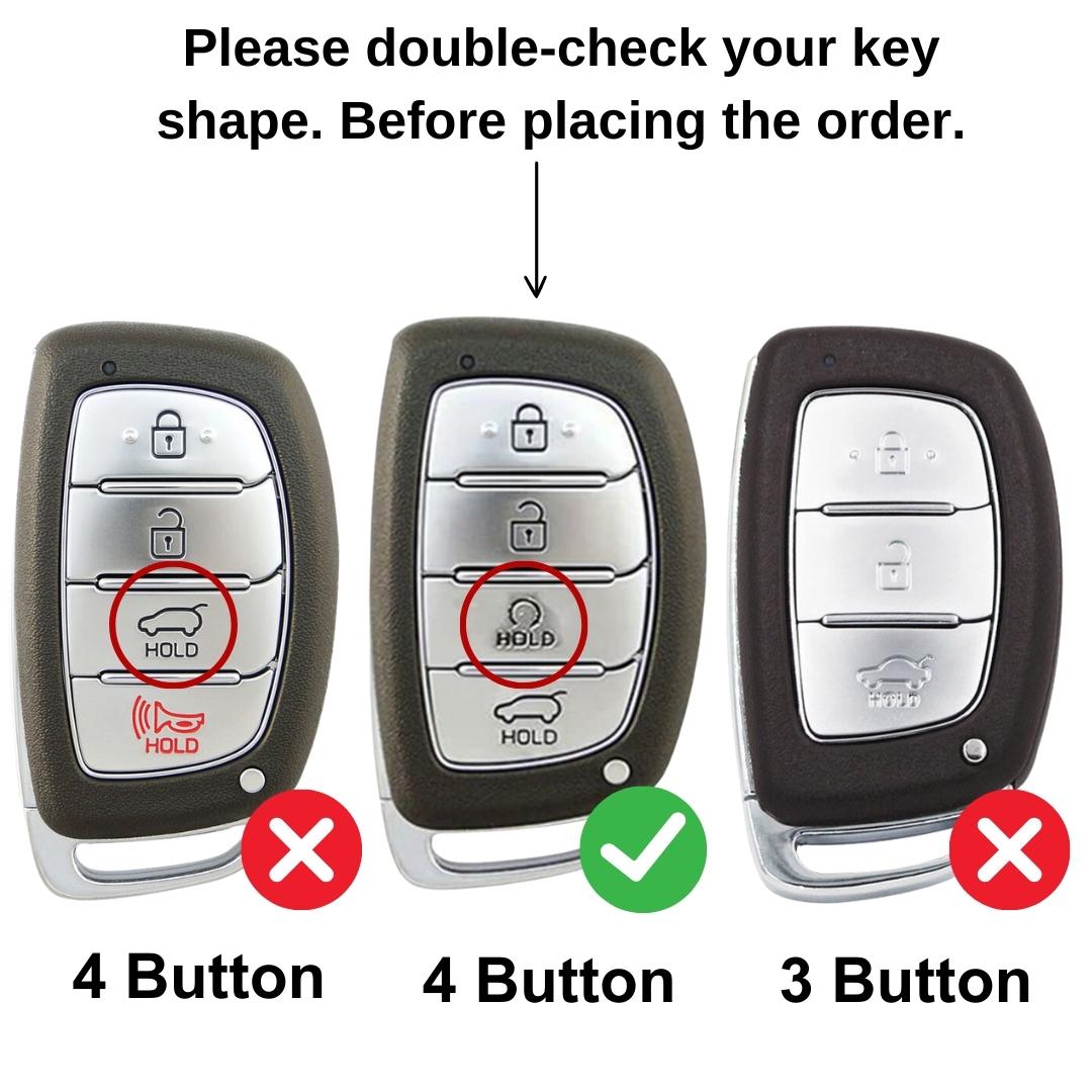keycept metal alloy zinc gun key cover alcazar creta tucsin 4 button smart shell case keychain accessories silver