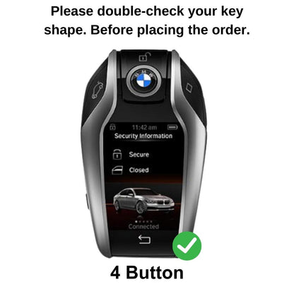 bmw x series smart key touch display metal key cover case accessories silver