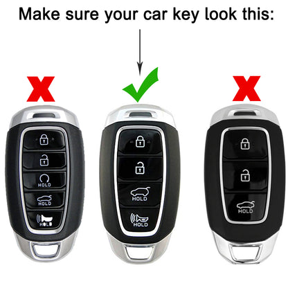 TPU Key Cover Compatible for Hyundai Verna | i20 4 Button Smart Key with Keychain 2
