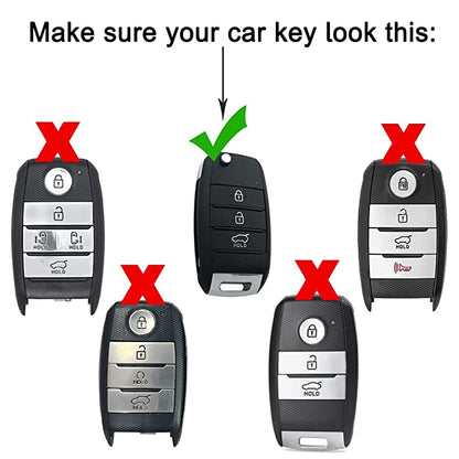 TPU Key Cover for Kia Seltos | Sonet | Carens 3 button Flip Key with Keychain 2