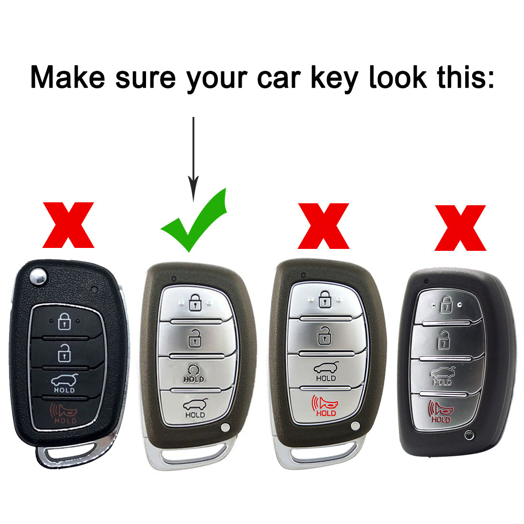 TPU  Key Cover Compatible for Hyundai Alcazar | Creta | Tucson 4 Button Smart Key with Keychain 2
