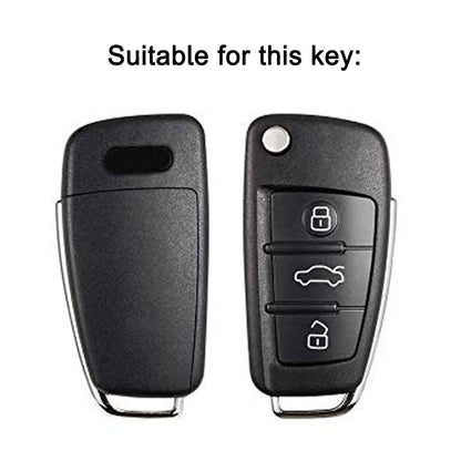 TPU keycover for A1 | A3 | A6 | Q2 | Q3 | Q7 | TT | TTS |R8 | S3 | S6 | RS 3 button flip key with Keychain 2.