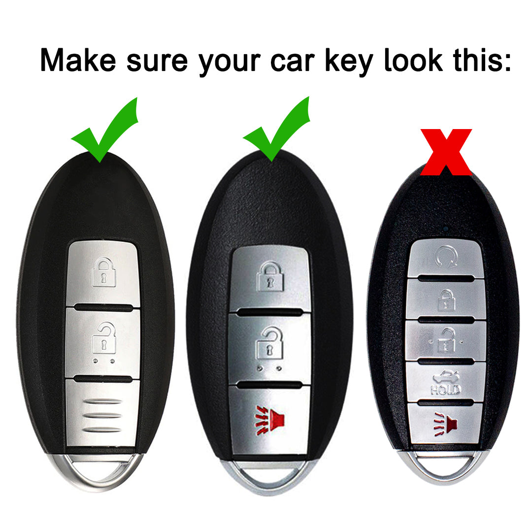 TPU Leather Key Cover for Nissan Micra | Sunny | Teana | Magnite 3 button Smart Key with Keychain 2