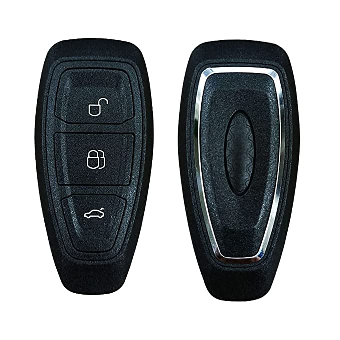 Ford ecosport 3 button smart silicone key cover case accessories with keychain black