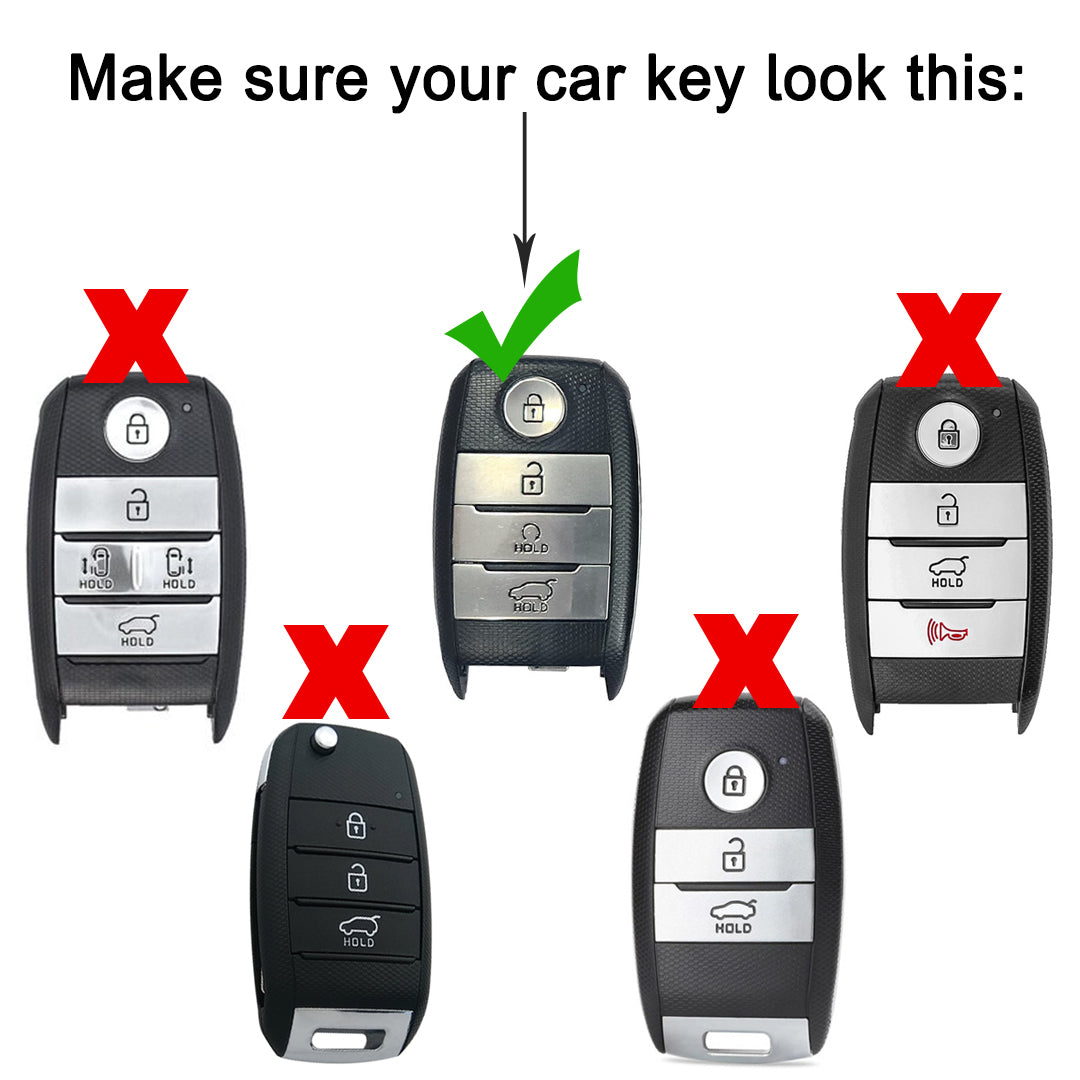 Silver Line TPU Key Cover Suitable For Kia Seltos, Sonet, Carnival, Carens 4 Button Smart key with Keychain 1(Hold Down).