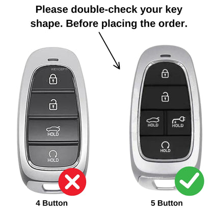Hyundai Silver Line TPU Key Cover with Keychain
