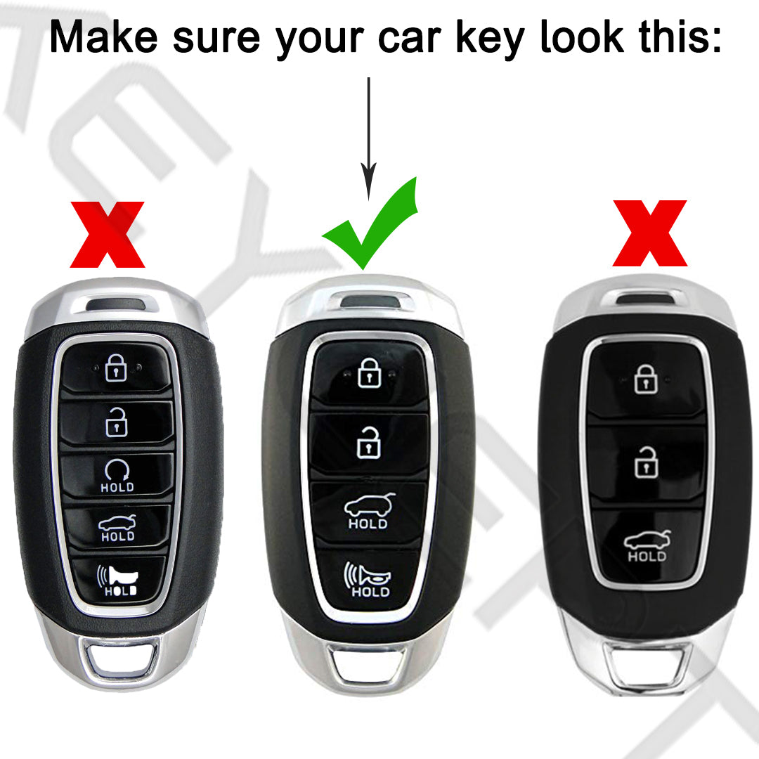 Hyundai Silver Line TPU Key Cover with Keychain