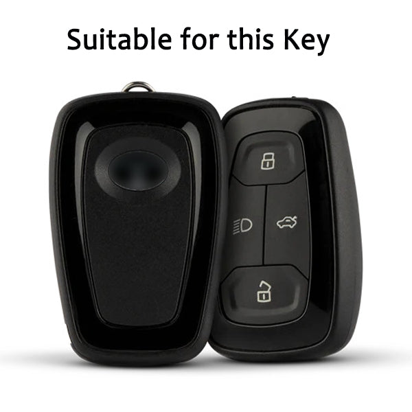 tata nexon safari 4 button smart silicone key cover black keychain 01