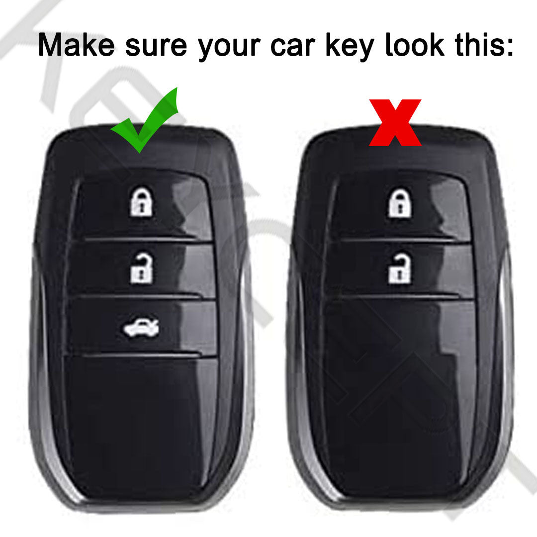 toyota innova crysta fortuner 3 button smart key cover keychain