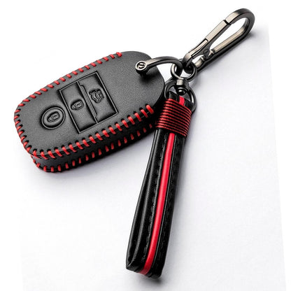 keycept leather key cover seltos sonet 3 button smart shell case