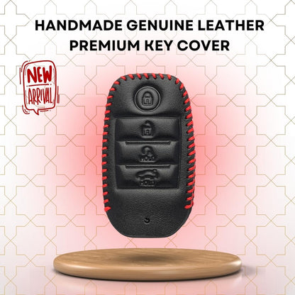 keycept leather key cover seltos sonet carens 4 button smart shell case