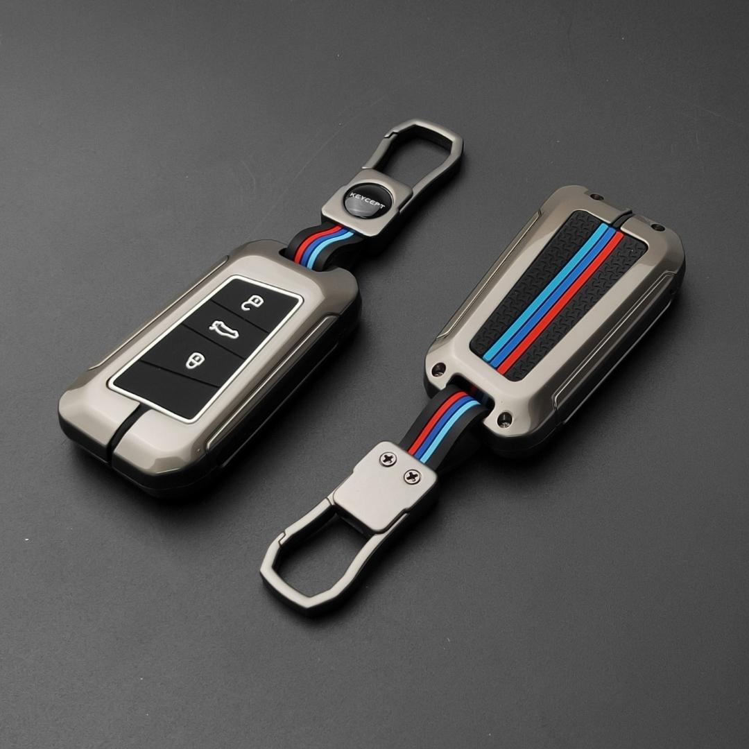 Metal Alloy Key Cover Compatible for Skoda and VW - Kushaq | Octavia | Kodiaq | Superb | Slavia | Passat | Taigun | T Roc 3B Smart Key