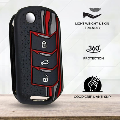 Mahindra XUV 400 EV, Thar, Scorpio Tristar Silicone Car Key Cover