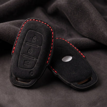 Hyundai Alcantara Crest Car Key Cover with Keychain (Type K10)