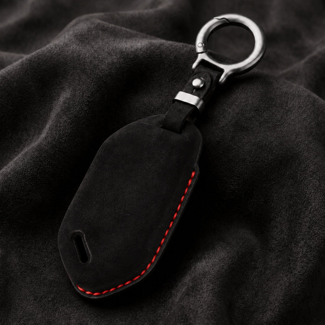 Kia Alcantara Crest Car Key Cover with Keychain (Type 10)