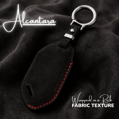 Kia Alcantara Crest Car Key Cover with Keychain (Type 10)