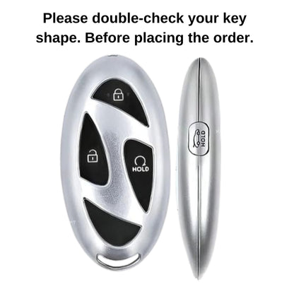 Hyundai Metal Alloy Key Cover with keychain (Type M2)