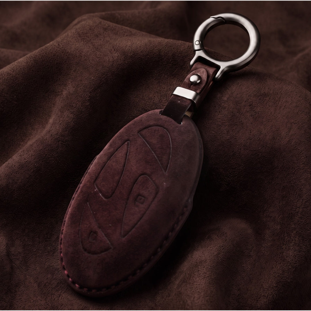 Hyundai Alcantara Crest Car Key Cover with Keychain (Type K10)