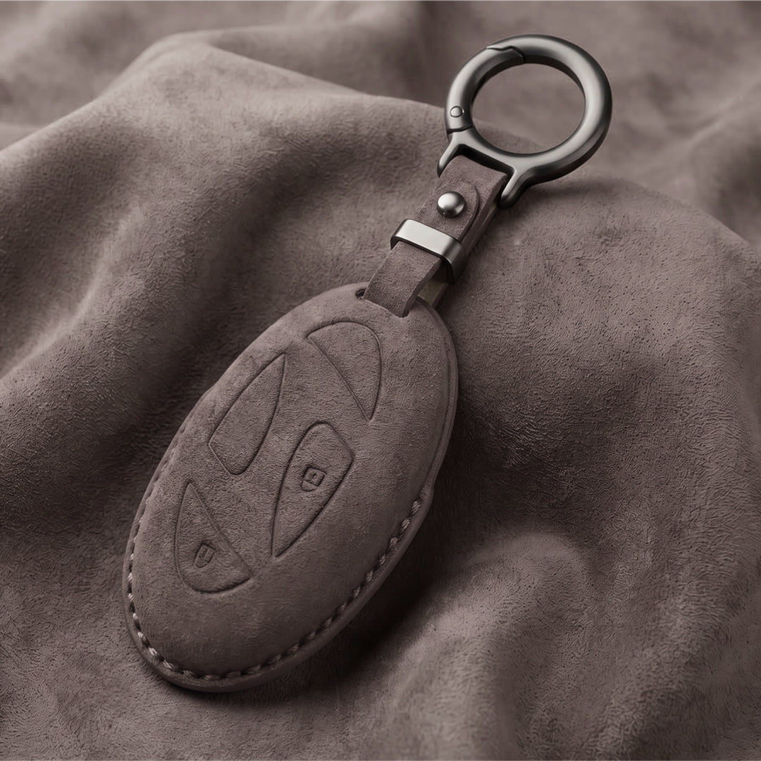 Hyundai Alcantara Crest Car Key Cover with Keychain (Type K10)