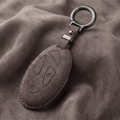Hyundai Alcantara Crest Car Key Cover with Keychain (Type K10)