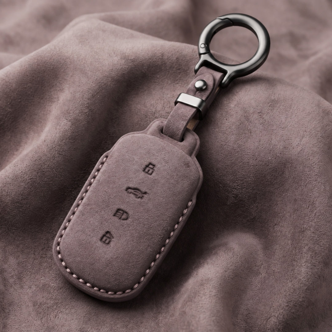 Tata Alcantara Crest Car Key Cover with Keychain (Type K10)