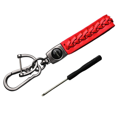 Premium Leather Woven Key Chain Stylish and Functional Key Holder. (Type 5)