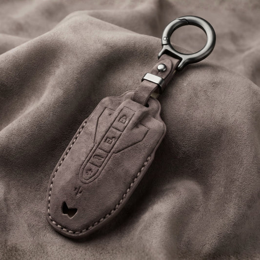 Mahindra Alcantara Crest Car Key Cover with Keychain (Type K10)