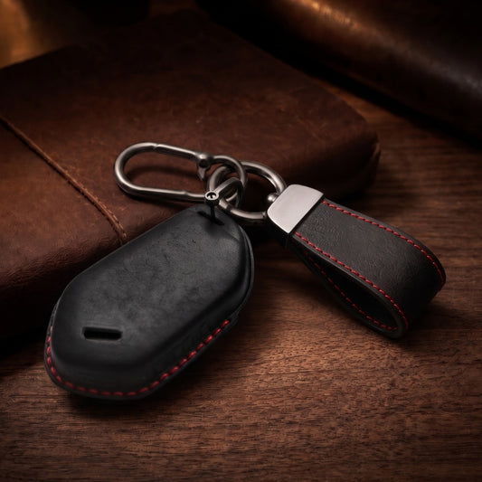 Kia Vintage Leahter Car Key Cover with Keychain (Type K9)