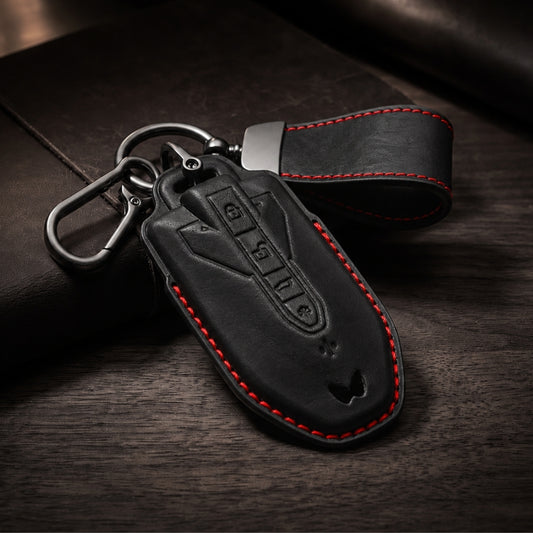Mahindra Vintage Leather Car Key Cover with Keychain (Type K9)