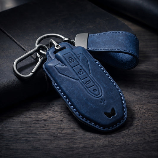 Mahindra Vintage Leather Car Key Cover with Keychain (Type K9)
