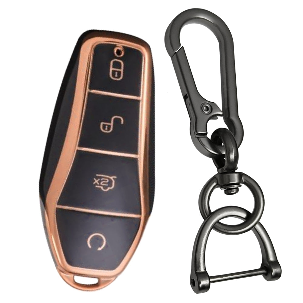 BYD Gold Line TPU Car Key Cover with Keychain (Type 1)