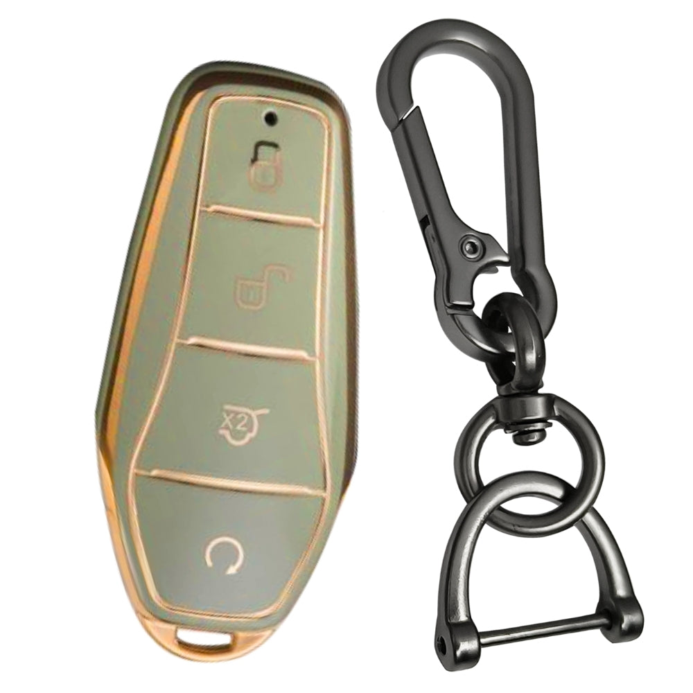 BYD Gold Line TPU Car Key Cover with Keychain