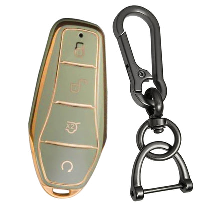 BYD Gold Line TPU Car Key Cover with Keychain