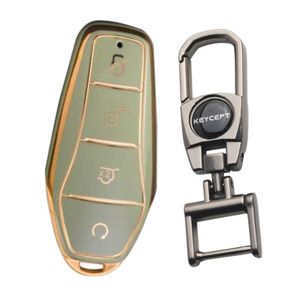 BYD Gold Line TPU Car Key Cover with Keychain