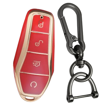 BYD Gold Line TPU Car Key Cover with Keychain