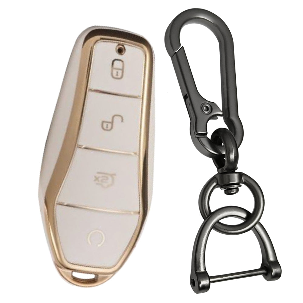 BYD Gold Line TPU Car Key Cover with Keychain