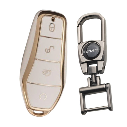 BYD Gold Line TPU Car Key Cover with Keychain