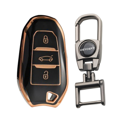 Citroen Gold Line TPU Key Cover with Keychain