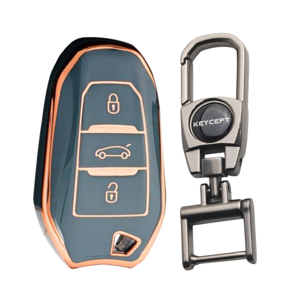 Citroen Gold Line TPU Key Cover with Keychain