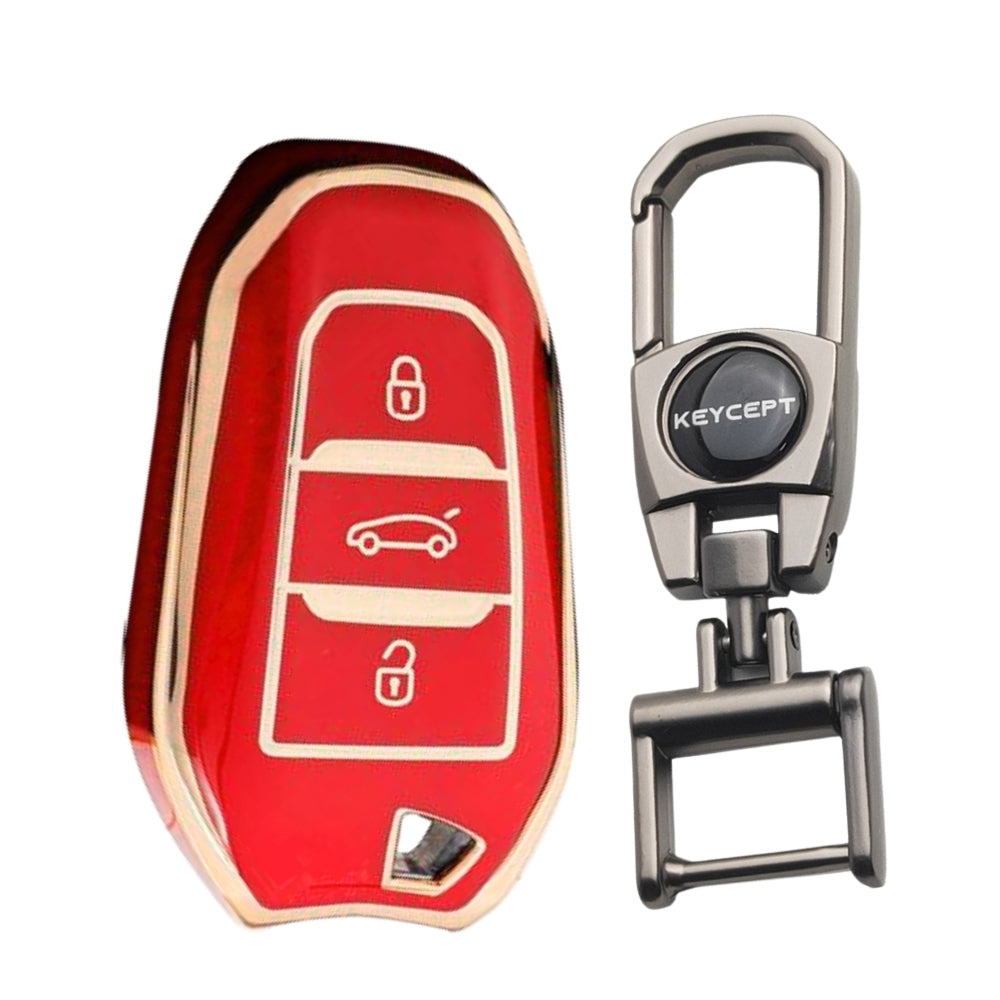 Citroen Gold Line TPU Key Cover with Keychain